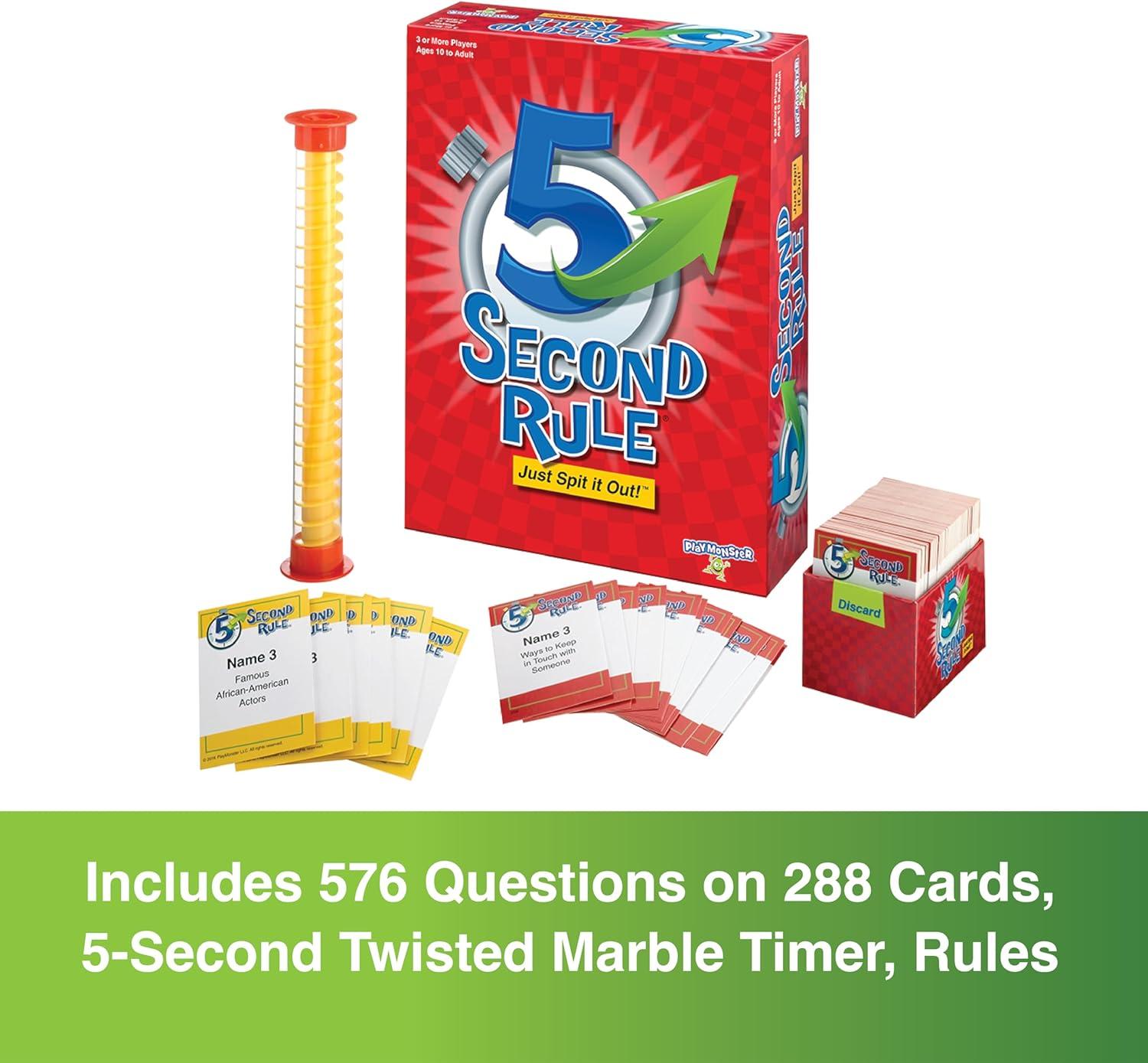 image5 Second Rule Game  Simple Questions Card Game for Family Fun Party Kids Travel Game Night ampamp Sleepovers  Think Fast and Shout Out Answers  For Ages 105 Second Rule