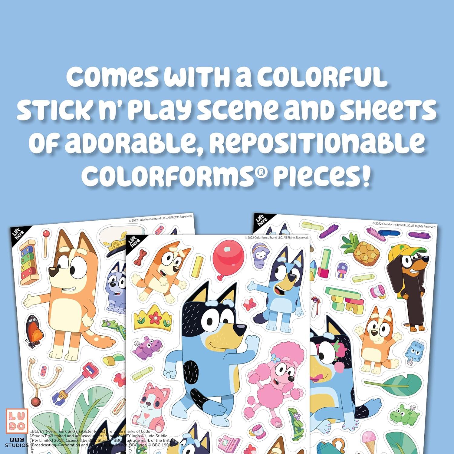 imageColorforms Bluey Set  Repositionable Pieces Stick Like Magic  Scenes and Pieces from The Show Bluey for Storytelling Imaginative Play  Ages 3Bluey
