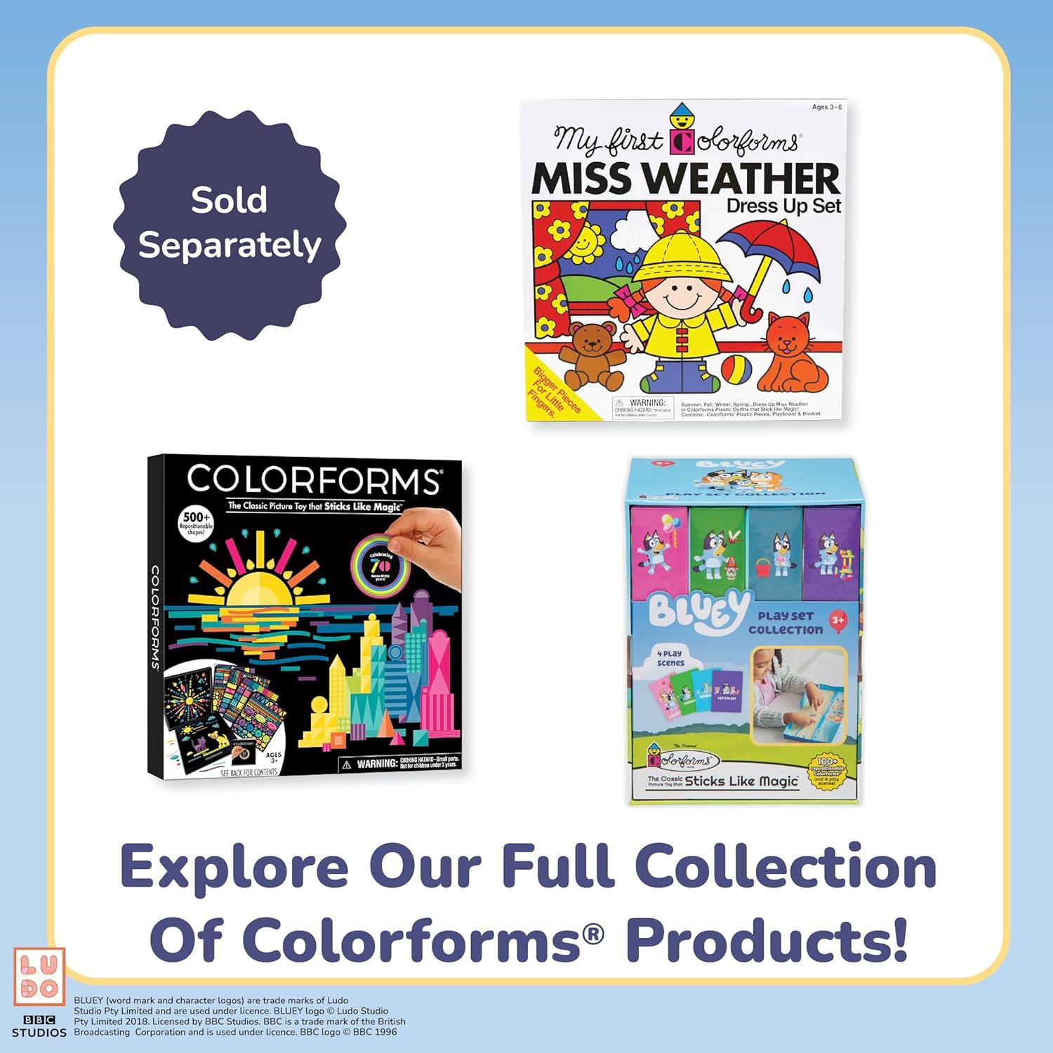 imageColorforms Bluey Set  Repositionable Pieces Stick Like Magic  Scenes and Pieces from The Show Bluey for Storytelling Imaginative Play  Ages 3Bluey