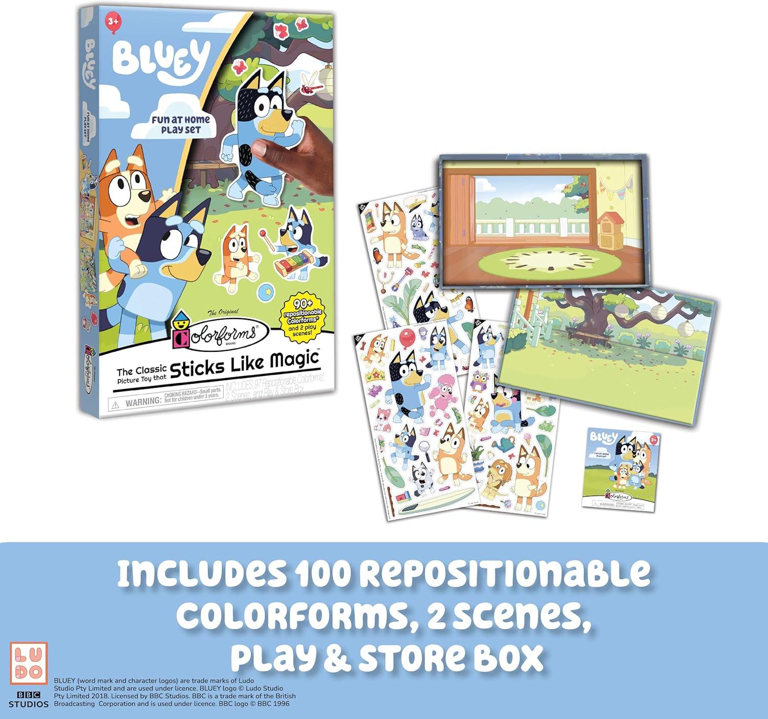 imageColorforms Bluey Set  Repositionable Pieces Stick Like Magic  Scenes and Pieces from The Show Bluey for Storytelling Imaginative Play  Ages 3Bluey