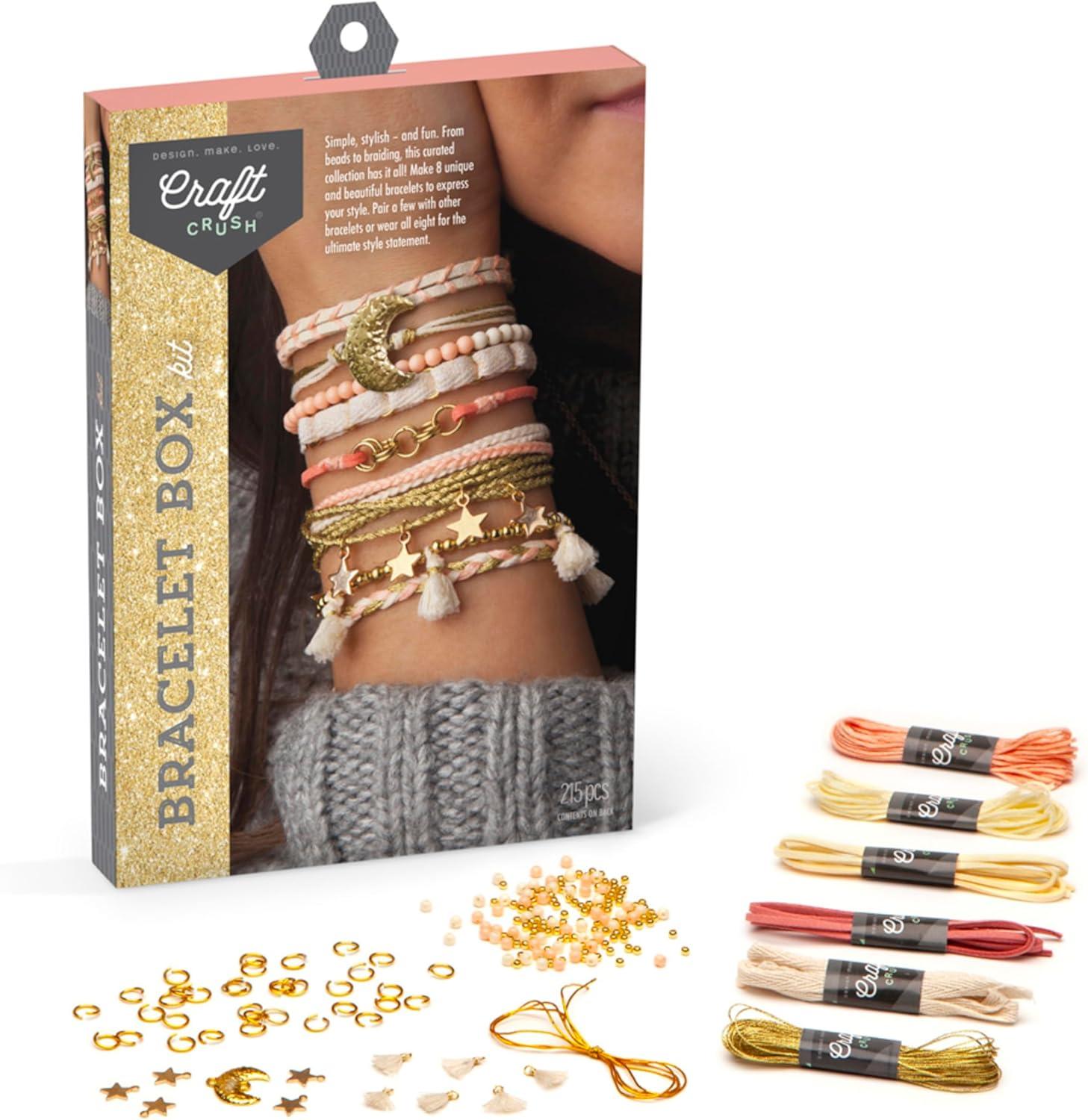 imageCraft Crush Bracelet Maker Set  DIY Jewelry Making Kit for Teens ampamp Adults  Makes 8 Friendship Bracelets  Mini Kit for Ages 1325 inches