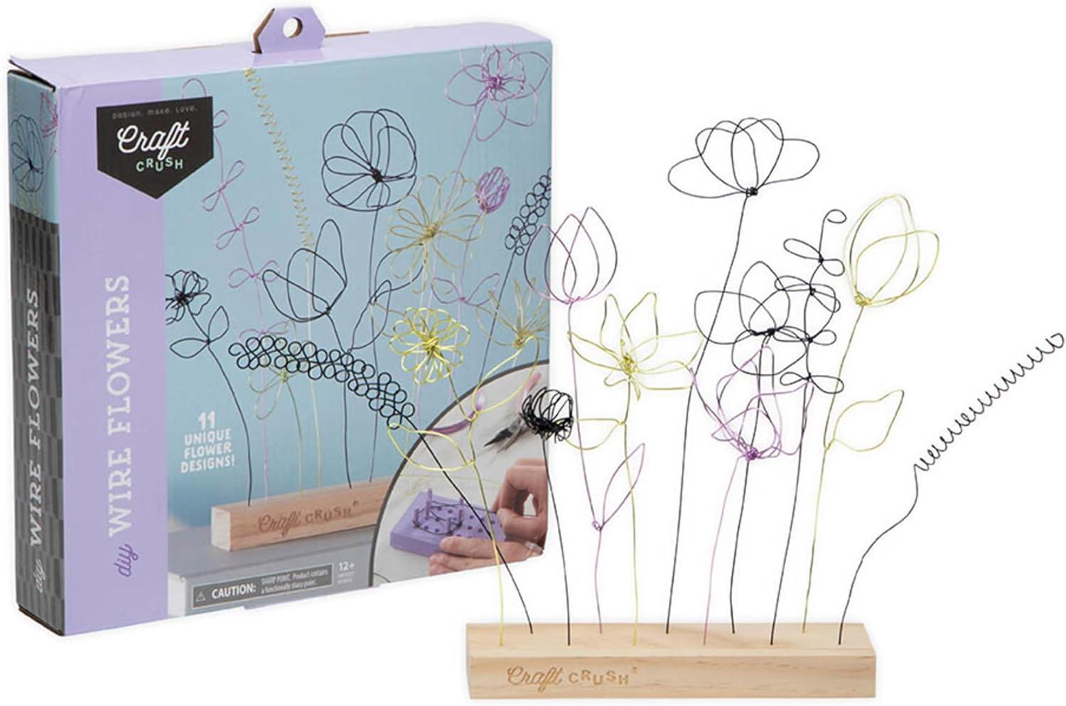 imageCraft Crush Wire Flowers  Create Unique Craft Wire Flower Designs with Easy to Use Tool and Guide with Display Stand  for Teens and Adults Ages 12 13 14 15 and Up