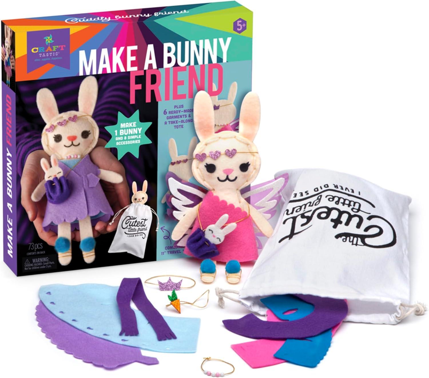 imageCrafttastic  Make a Fox Friend Craft Kit  Learn to Make 1 EasytoSew Stuffie with Clothes ampamp AccessoriesMake a Bunny Friend Craft Kit