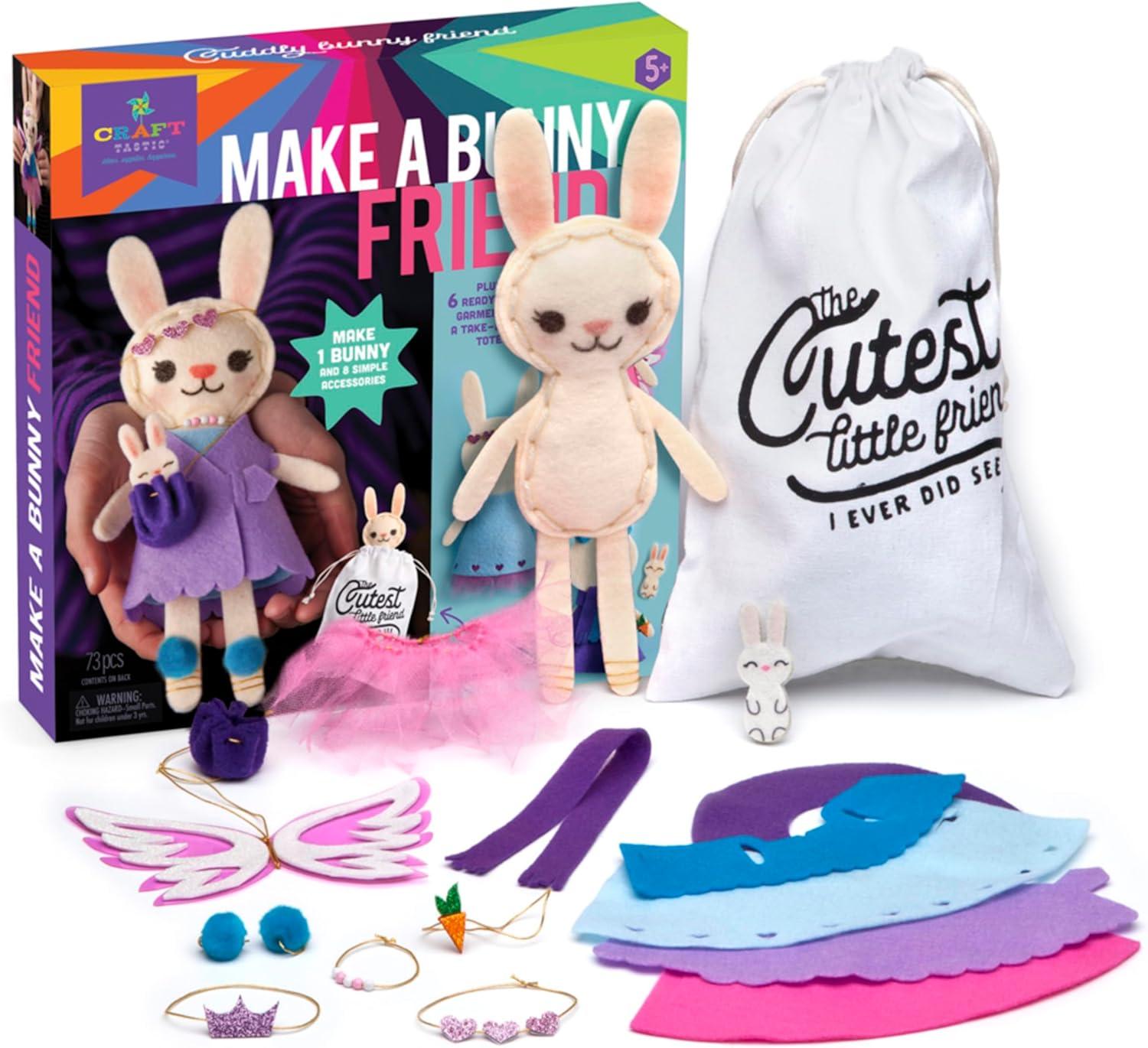 imageCrafttastic  Make a Fox Friend Craft Kit  Learn to Make 1 EasytoSew Stuffie with Clothes ampamp AccessoriesMake a Bunny Friend Craft Kit