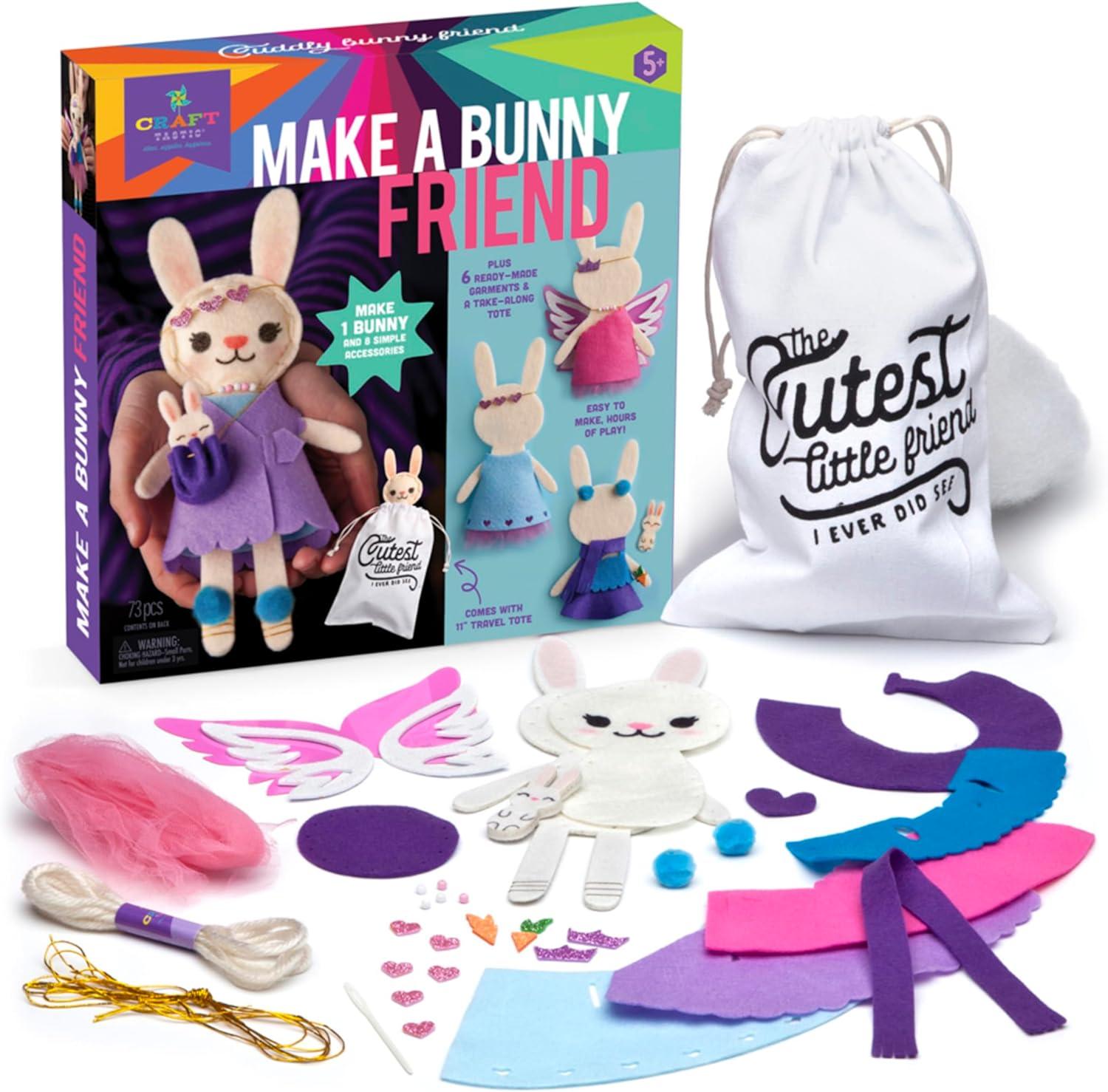imageCrafttastic  Make a Fox Friend Craft Kit  Learn to Make 1 EasytoSew Stuffie with Clothes ampamp AccessoriesMake a Bunny Friend Craft Kit