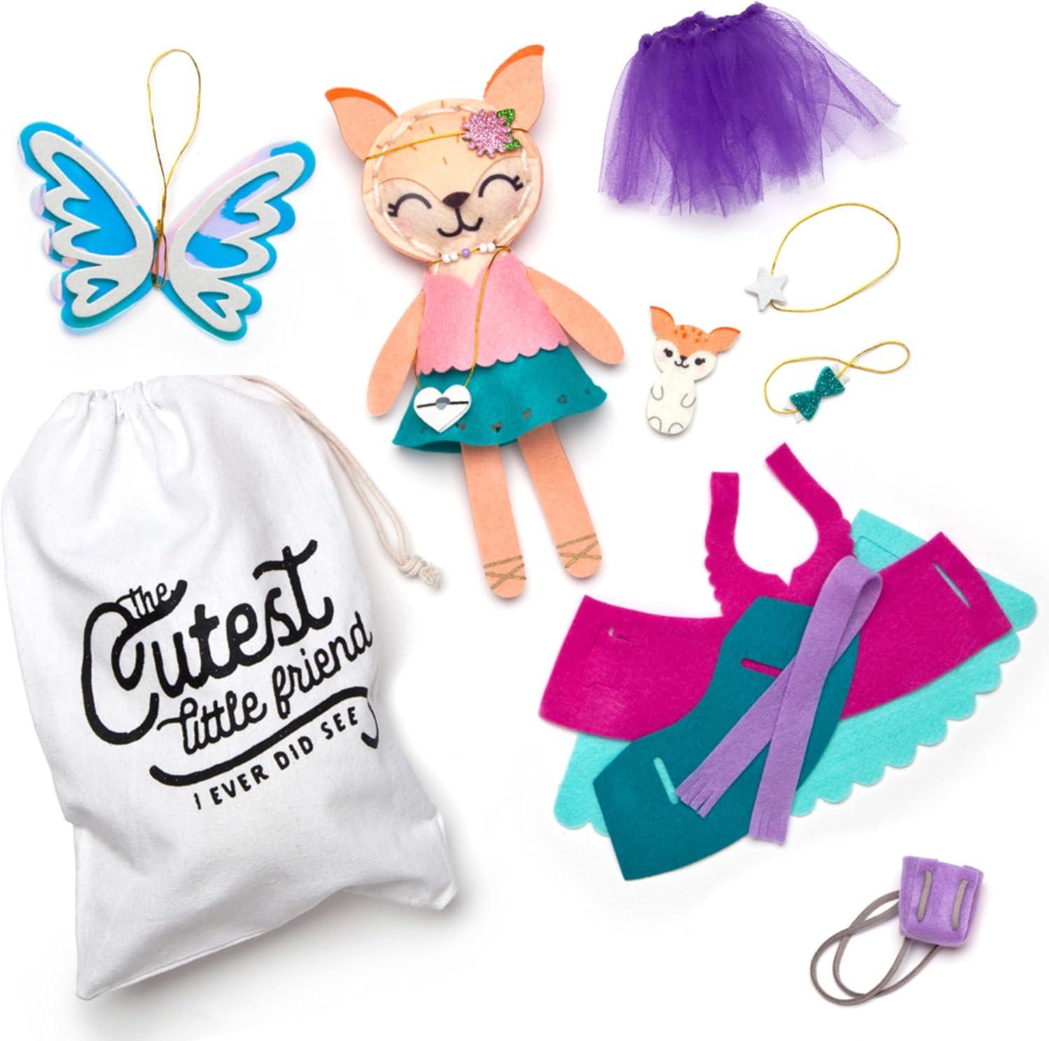 imageCrafttastic  Make a Fox Friend Craft Kit  Learn to Make 1 EasytoSew Stuffie with Clothes ampamp AccessoriesMake a Fox Friend Craft Kit