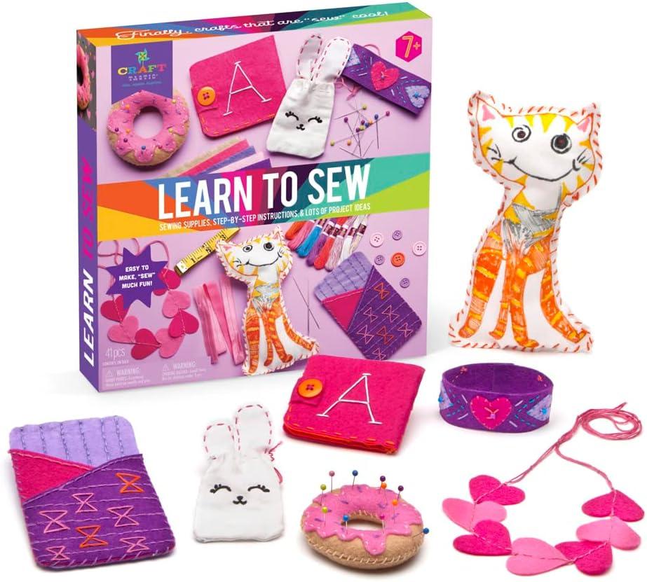 imageCrafttastic Lets Learn to Sew  Mini Sewing Kit Arts and Crafts Art Supplies Embroidery Kit for Beginners Includes Sewing Supplies EasytoFollow Instructions Arts ampamp Crafts Ages 7Crafttastic Learn to Sew Kit