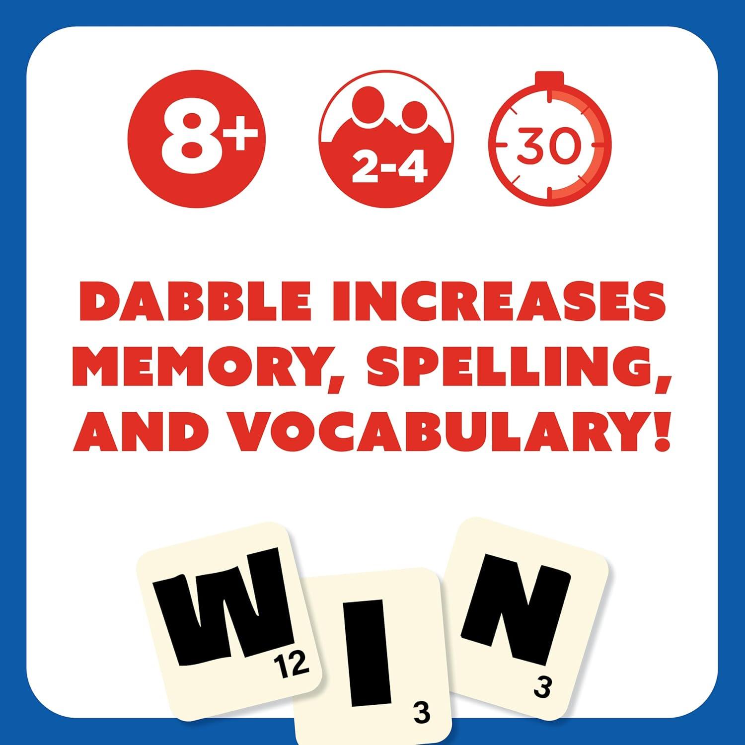 imageDabble Word Game  FastPaced Family Board Game  Enhances Spelling and Vocabulary for All Ages  Spell The First Five Words  AwardWinning and Educational Learning Game  Great Game for All AgesDabble