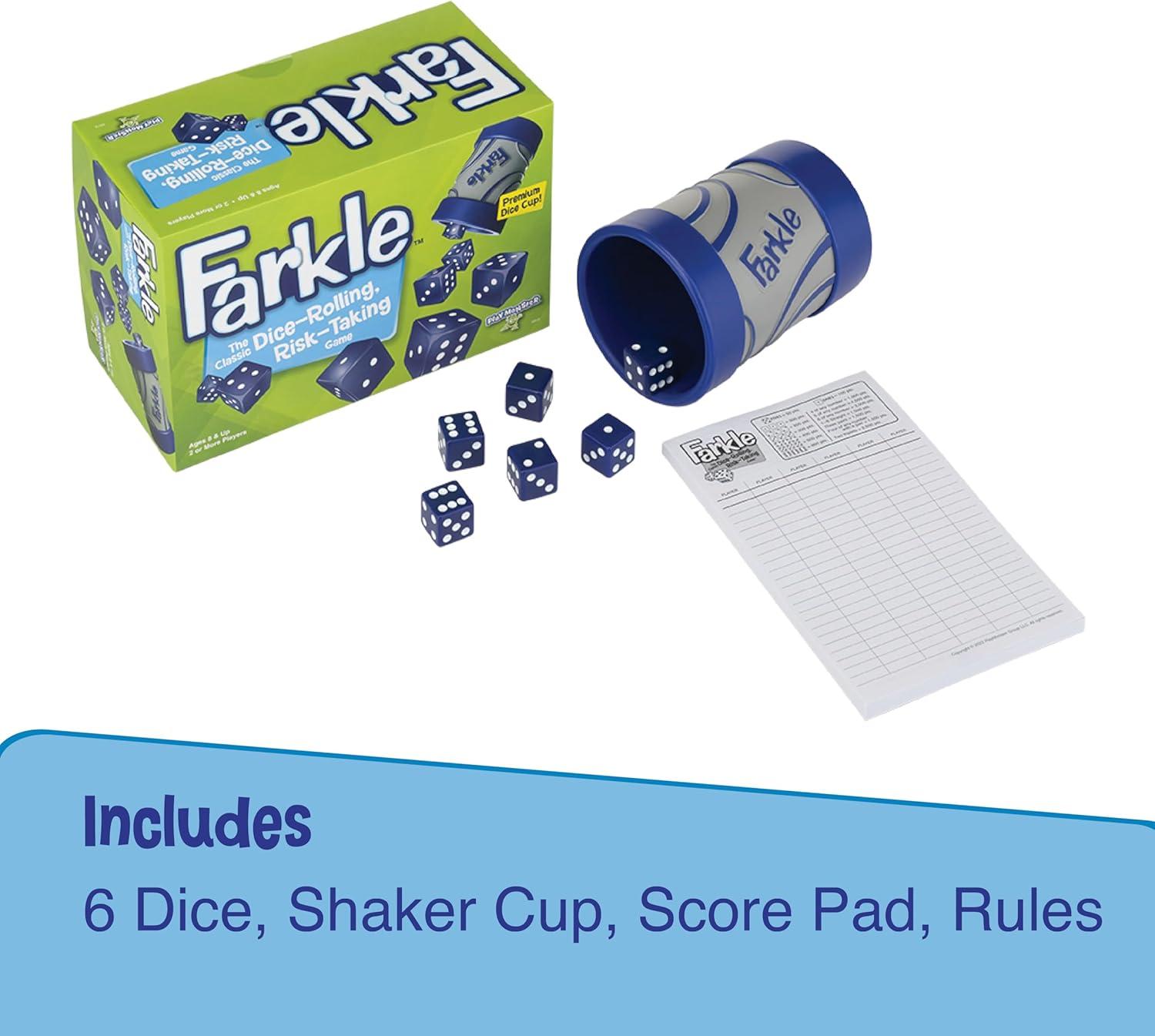 imageFarkle Classic Dice Games  Kids Family Games Travel Game Adult Games Board Game Dice Cup Dice Set Farkle Score Sheets Included Ages 8Premium