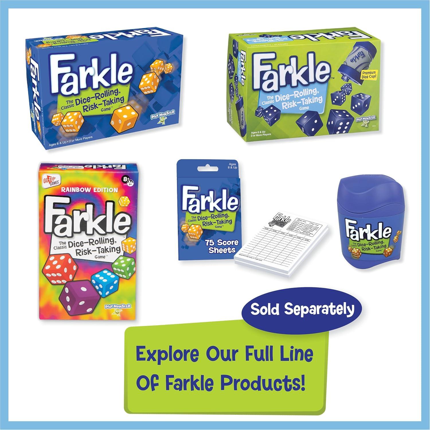 imageFarkle Classic Dice Games  Kids Family Games Travel Game Adult Games Board Game Dice Cup Dice Set Farkle Score Sheets Included Ages 8Premium