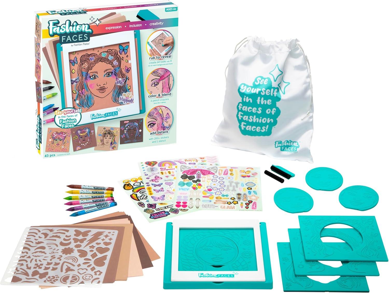 imageFashion Faces Mix ampamp Match Fashion Designer Kit for Girls Kids Arts ampamp Crafts Ages 6 Girls Fashion Hair ampamp Makeup Looks Gifts for 6 Year Old Girl Toys for Girls Little Girl Gifts Fashion PlatesSmall