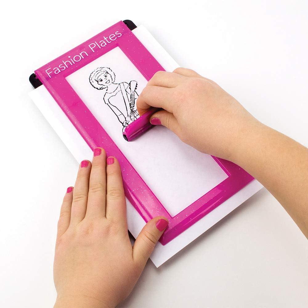 imageFashion Plates Classic  Girls Fashion MixandMatch Drawing Kit Arts and Crafts Coloring Art Supplies Craft Supplies Stencils Crayons Included Create Your Own Fashion Designs Ages 6Superstar