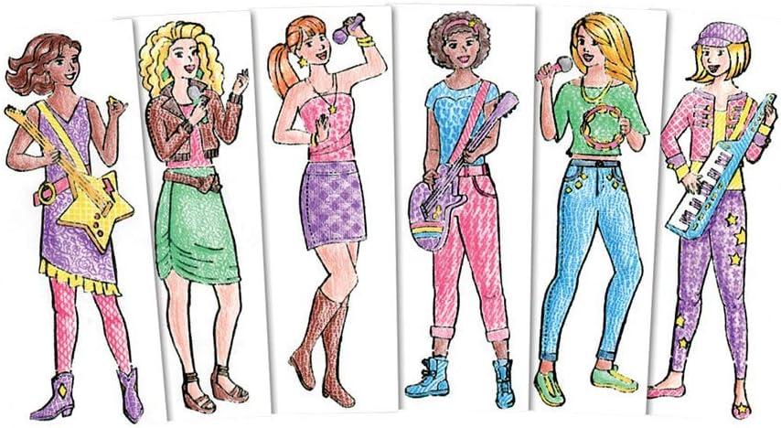 imageFashion Plates Classic  Girls Fashion MixandMatch Drawing Kit Arts and Crafts Coloring Art Supplies Craft Supplies Stencils Crayons Included Create Your Own Fashion Designs Ages 6Superstar