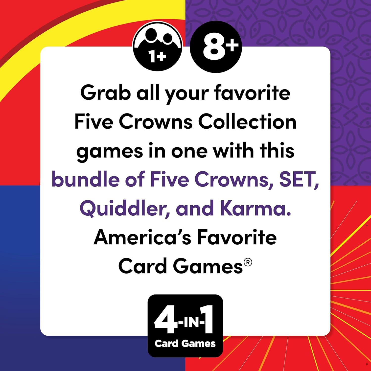 imageFive Crowns Giant Card Games  Jumbo Playing Cards Card Game for Kids and Adults Family Game Night 5 Suited Rummy Style Card Game Ages 84 Pack Bundle