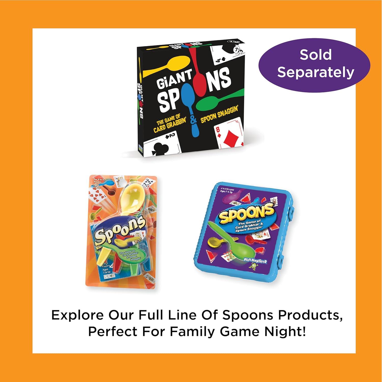 imageGiant Spoons Card Games for Kids  Spoons Game Deck of Cards Fun Family Games for Kids and Adults Playing Cards Game Night Travel Games 36 MultiPlayer Card Game Games for Adults Ages 7Spoon