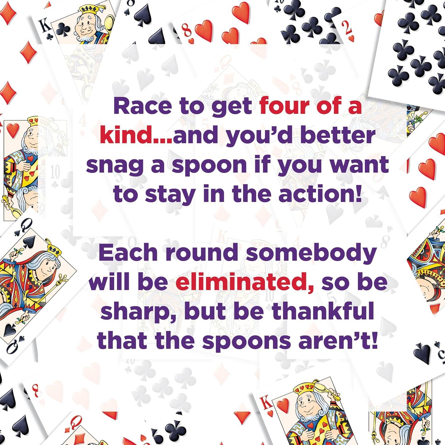 imageGiant Spoons Card Games for Kids  Spoons Game Deck of Cards Fun Family Games for Kids and Adults Playing Cards Game Night Travel Games 36 MultiPlayer Card Game Games for Adults Ages 7Spoons in Case
