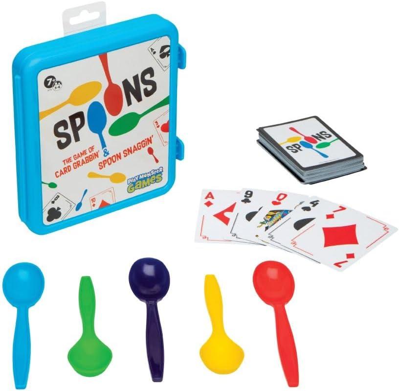 imageGiant Spoons Card Games for Kids  Spoons Game Deck of Cards Fun Family Games for Kids and Adults Playing Cards Game Night Travel Games 36 MultiPlayer Card Game Games for Adults Ages 7Spoons in Case