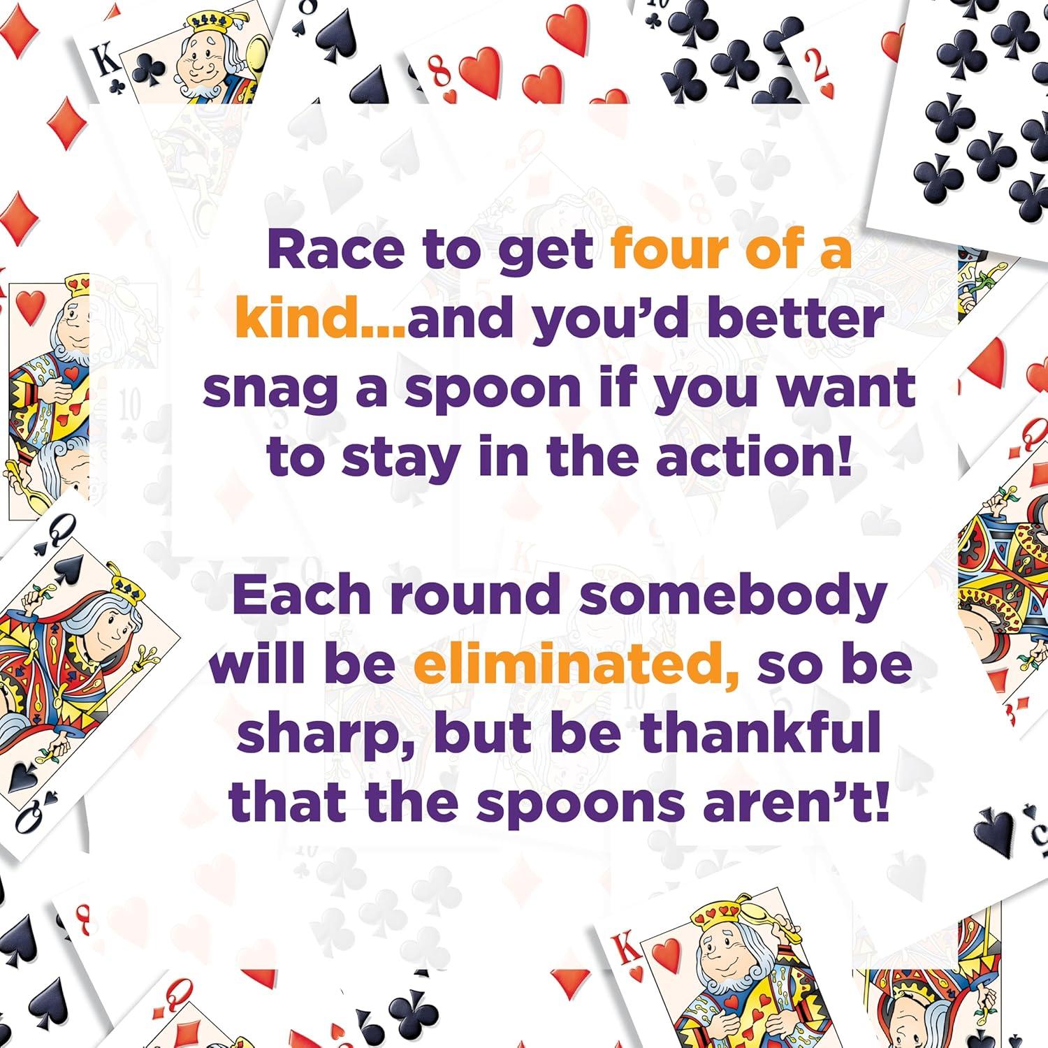 imageGiant Spoons Card Games for Kids  Spoons Game Deck of Cards Fun Family Games for Kids and Adults Playing Cards Game Night Travel Games 36 MultiPlayer Card Game Games for Adults Ages 7Spoon