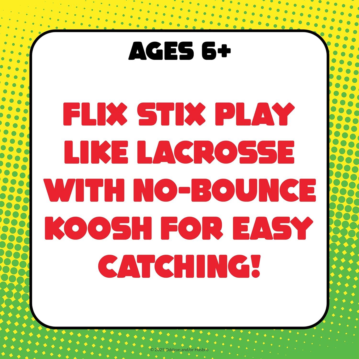 imageKoosh Flix Stix  Kids Outdoor Toys Beach Toys Plays Like Lacrosse Kids Games Outdoor Games for Adults and Family Ball Included Outdoor Play Toys ScreenFree Ages 6Neon