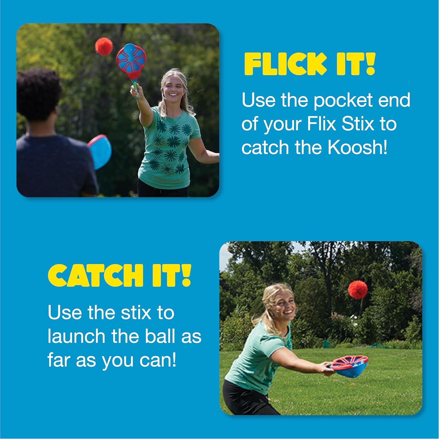 imageKoosh Flix Stix  Kids Outdoor Toys Beach Toys Plays Like Lacrosse Kids Games Outdoor Games for Adults and Family Ball Included Outdoor Play Toys ScreenFree Ages 6BlueRed