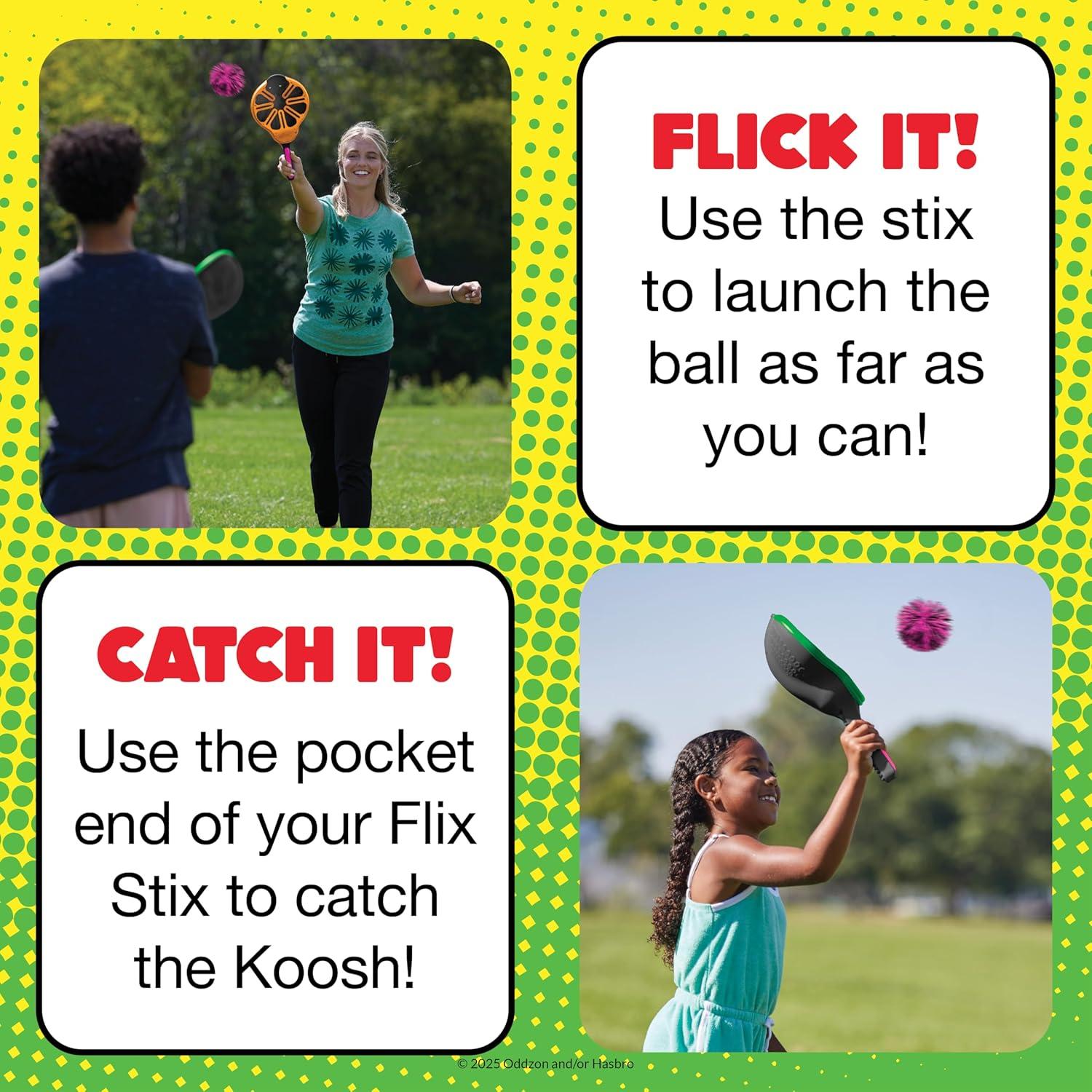 imageKoosh Flix Stix  Kids Outdoor Toys Beach Toys Plays Like Lacrosse Kids Games Outdoor Games for Adults and Family Ball Included Outdoor Play Toys ScreenFree Ages 6Neon