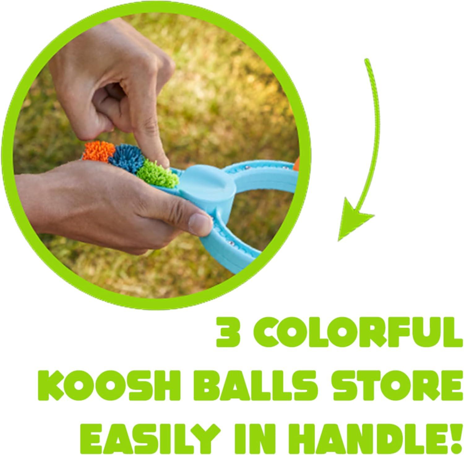 imageKoosh Slingshot  Kids Games Outdoor Games for Adults and Family Beach Toys Fidget Toys for Kids 3 Mini Balls Included Easy Storage Handle Just Load Pull and Launch ScreenFree Ages 6Slingshot