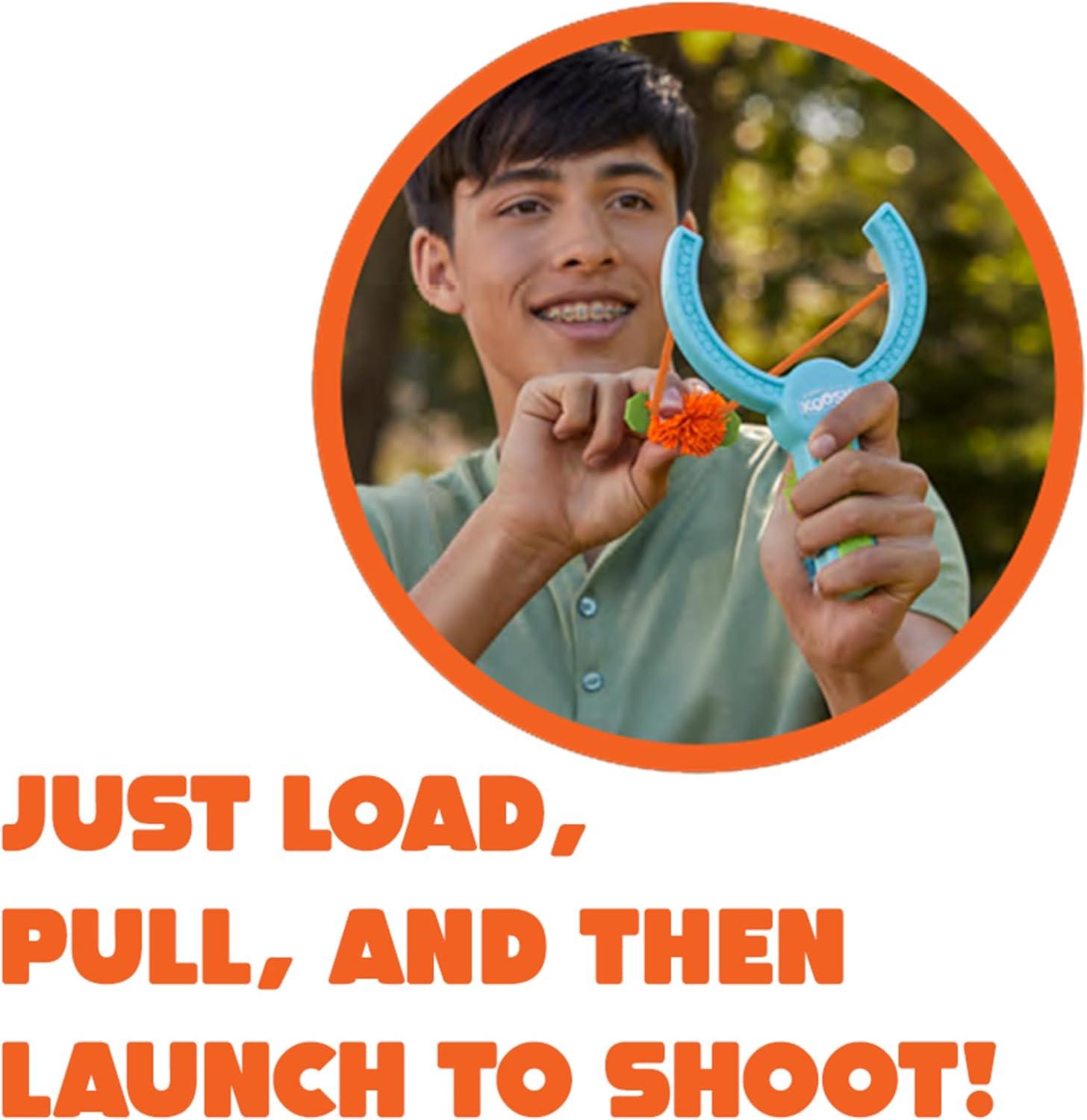 imageKoosh Slingshot  Kids Games Outdoor Games for Adults and Family Beach Toys Fidget Toys for Kids 3 Mini Balls Included Easy Storage Handle Just Load Pull and Launch ScreenFree Ages 6Slingshot