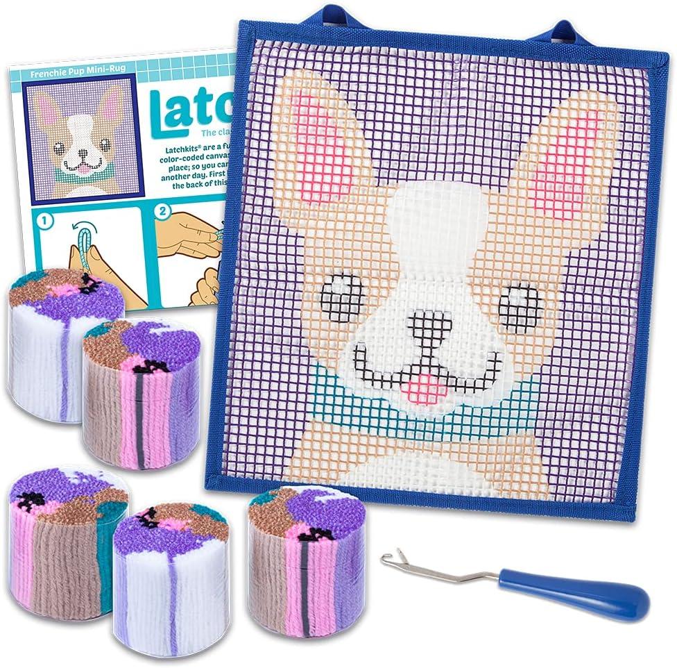 imageLatchKits Latch Hook Kits for Kids  Kids Crafts Arts and Crafts Yarn Art Wall Hanging ampamp MiniRugs Craft Supplies PreCut Yarn Easy Pattern Hook Included Arts ampamp Craft Ages 6 UnicornPuppy