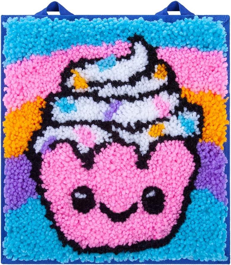 imageLatchKits Latch Hook Kits for Kids  Kids Crafts Arts and Crafts Yarn Art Wall Hanging ampamp MiniRugs Craft Supplies PreCut Yarn Easy Pattern Hook Included Arts ampamp Craft Ages 6 UnicornCupcake