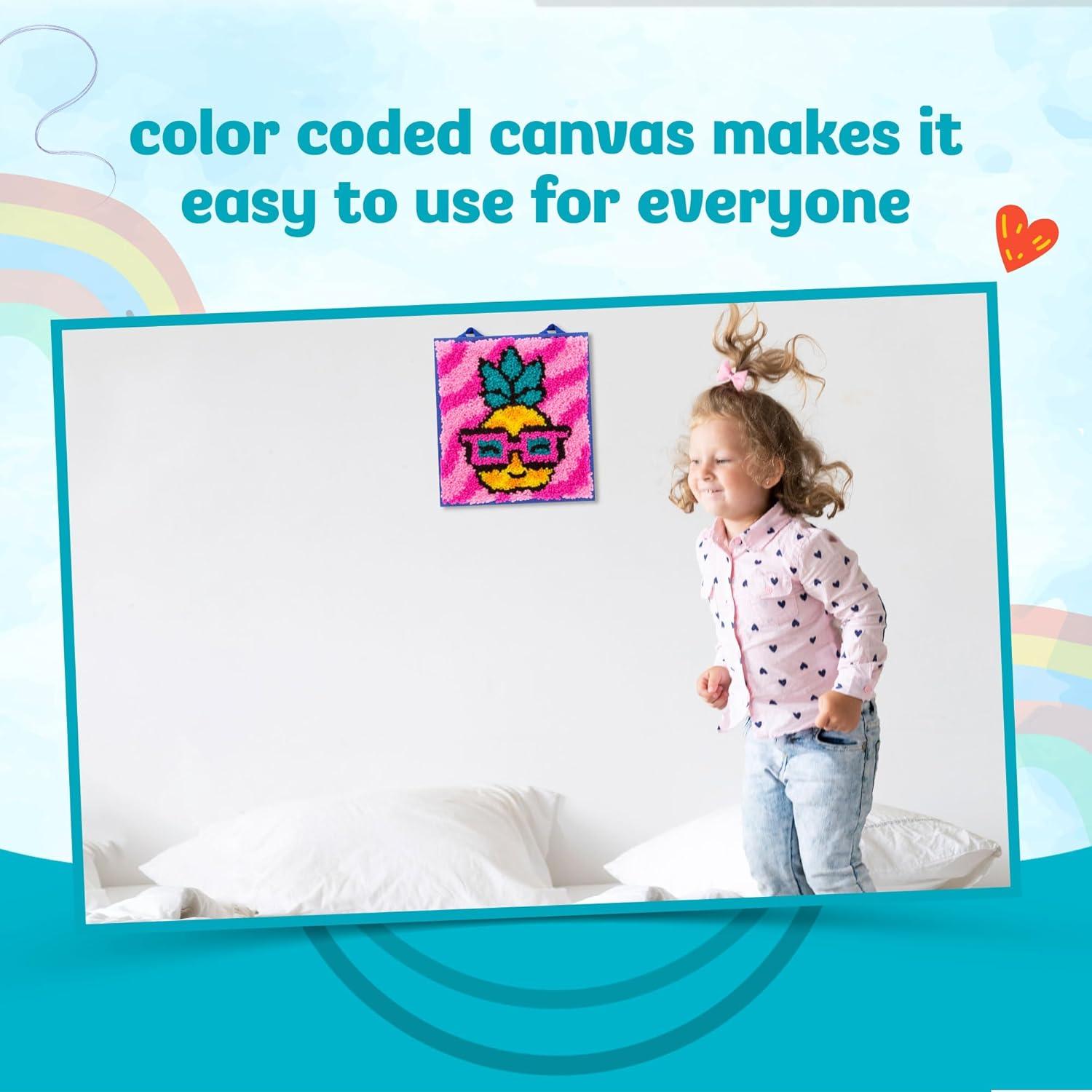 imageLatchKits Latch Hook Kits for Kids  Kids Crafts Arts and Crafts Yarn Art Wall Hanging ampamp MiniRugs Craft Supplies PreCut Yarn Easy Pattern Hook Included Arts ampamp Craft Ages 6 UnicornPineapple