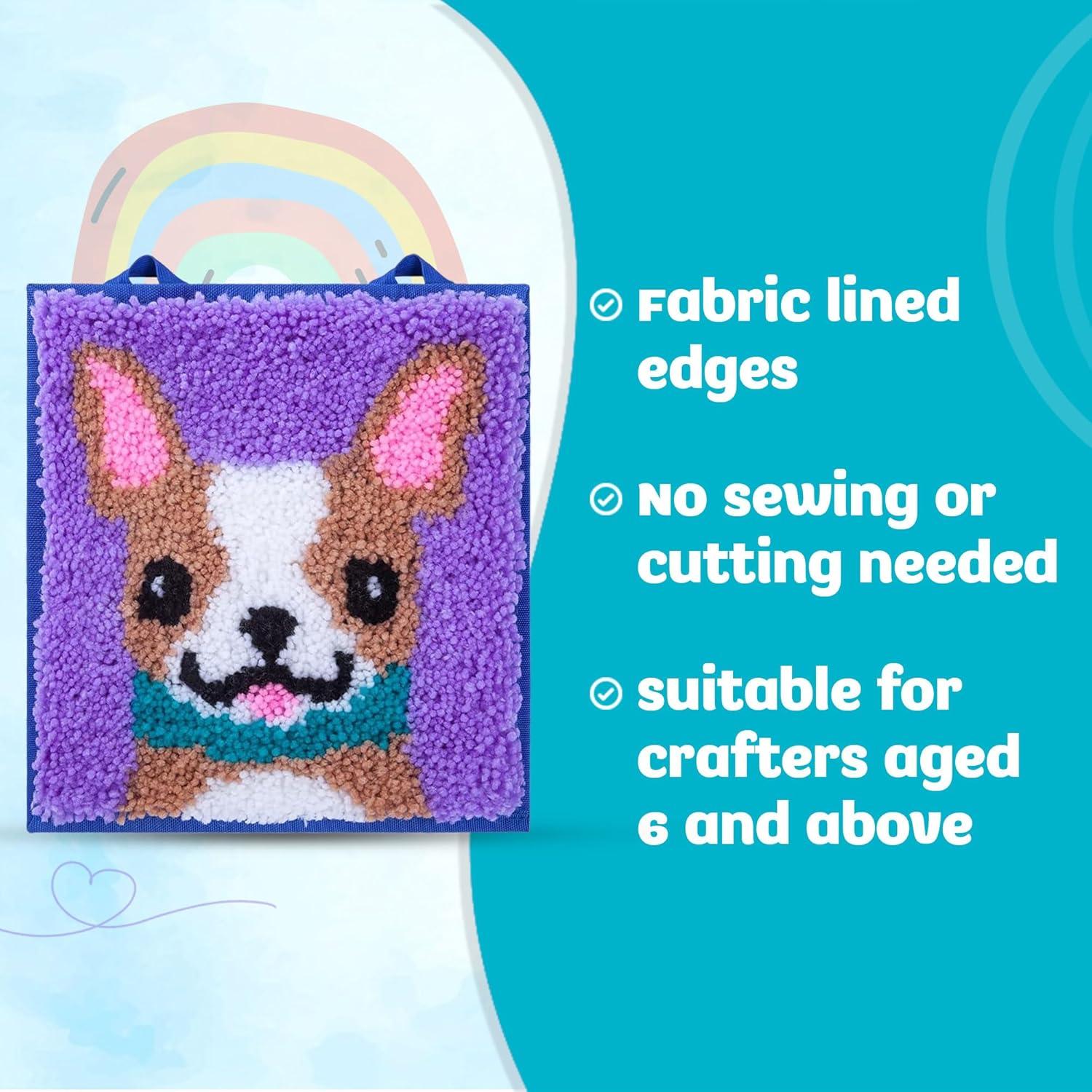 imageLatchKits Latch Hook Kits for Kids  Kids Crafts Arts and Crafts Yarn Art Wall Hanging ampamp MiniRugs Craft Supplies PreCut Yarn Easy Pattern Hook Included Arts ampamp Craft Ages 6 UnicornPuppy