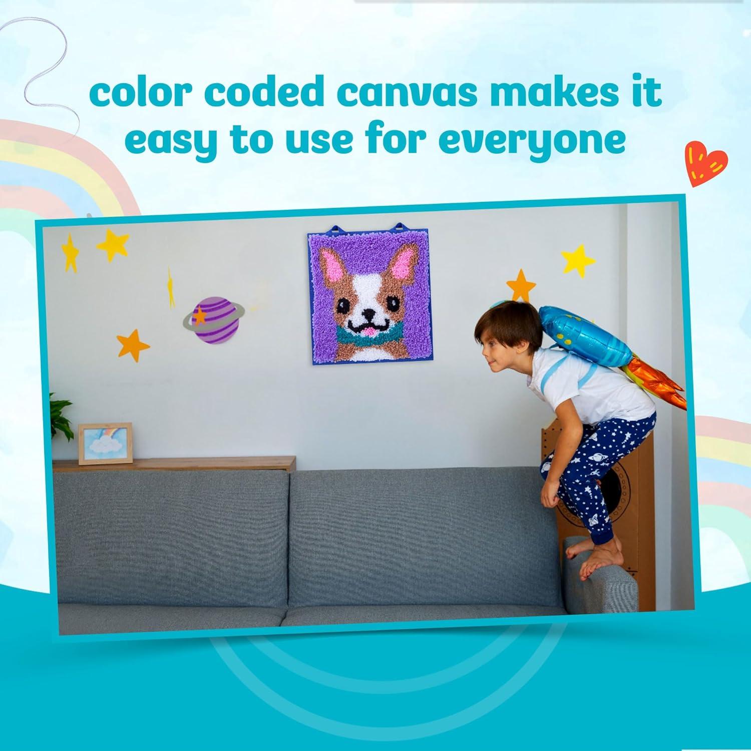 imageLatchKits Latch Hook Kits for Kids  Kids Crafts Arts and Crafts Yarn Art Wall Hanging ampamp MiniRugs Craft Supplies PreCut Yarn Easy Pattern Hook Included Arts ampamp Craft Ages 6 UnicornPuppy