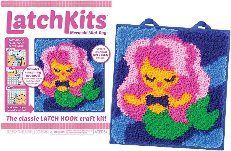 imageLatchKits Latch Hook Kits for Kids  Kids Crafts Arts and Crafts Yarn Art Wall Hanging ampamp MiniRugs Craft Supplies PreCut Yarn Easy Pattern Hook Included Arts ampamp Craft Ages 6 UnicornMermaid