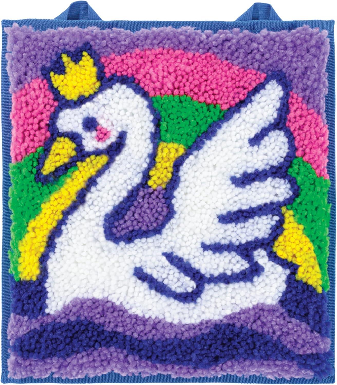 imageLatchKits Latch Hook Kits for Kids  Kids Crafts Arts and Crafts Yarn Art Wall Hanging ampamp MiniRugs Craft Supplies PreCut Yarn Easy Pattern Hook Included Arts ampamp Craft Ages 6 UnicornSwan