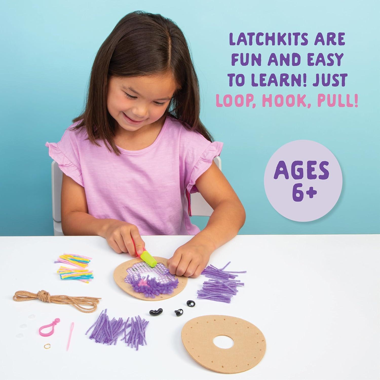imageLatchkits Strawberry Pillow  Latch Hook Kits for Kids Arts and Crafts Yarn Art Kids Crafts Toys for Girls Birthday Gift for Girls Easy to Follow Pattern Hook Included Craft Kits Ages 6Mini Donut