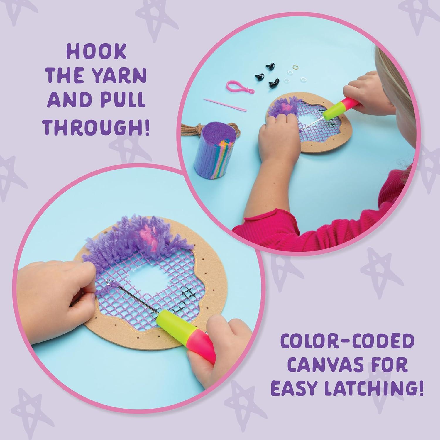 imageLatchkits Strawberry Pillow  Latch Hook Kits for Kids Arts and Crafts Yarn Art Kids Crafts Toys for Girls Birthday Gift for Girls Easy to Follow Pattern Hook Included Craft Kits Ages 6Mini Donut