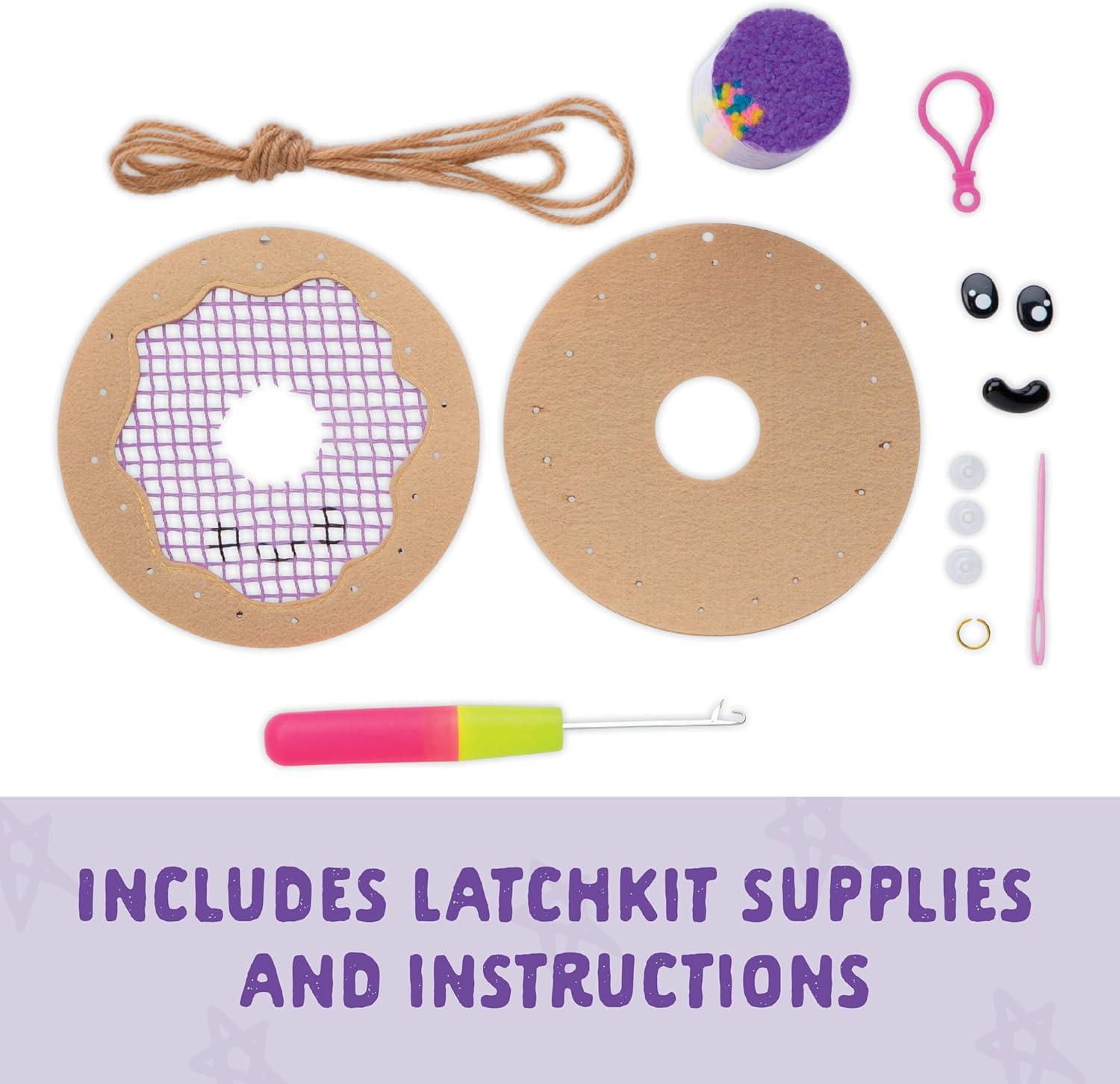 imageLatchkits Strawberry Pillow  Latch Hook Kits for Kids Arts and Crafts Yarn Art Kids Crafts Toys for Girls Birthday Gift for Girls Easy to Follow Pattern Hook Included Craft Kits Ages 6Mini Donut