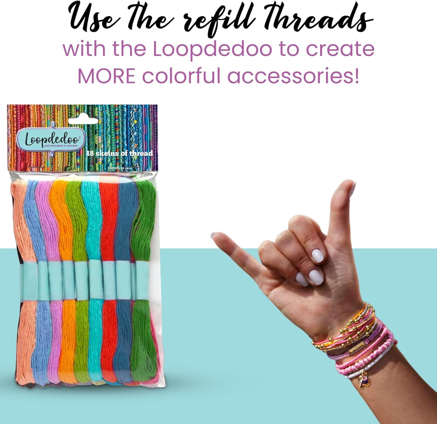 imageLoopdedoo Colorspin Electric Friendship Bracelet Maker Kit  Make Bracelets in Minutes for Birthdays and Friendship Gifts  Make 15 Bracelets Design Markers Included Ages 6Refill