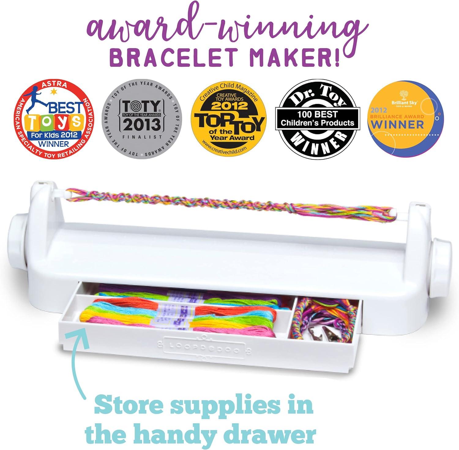 imageLoopdedoo Colorspin Electric Friendship Bracelet Maker Kit  Make Bracelets in Minutes for Birthdays and Friendship Gifts  Make 15 Bracelets Design Markers Included Ages 6Deluxe
