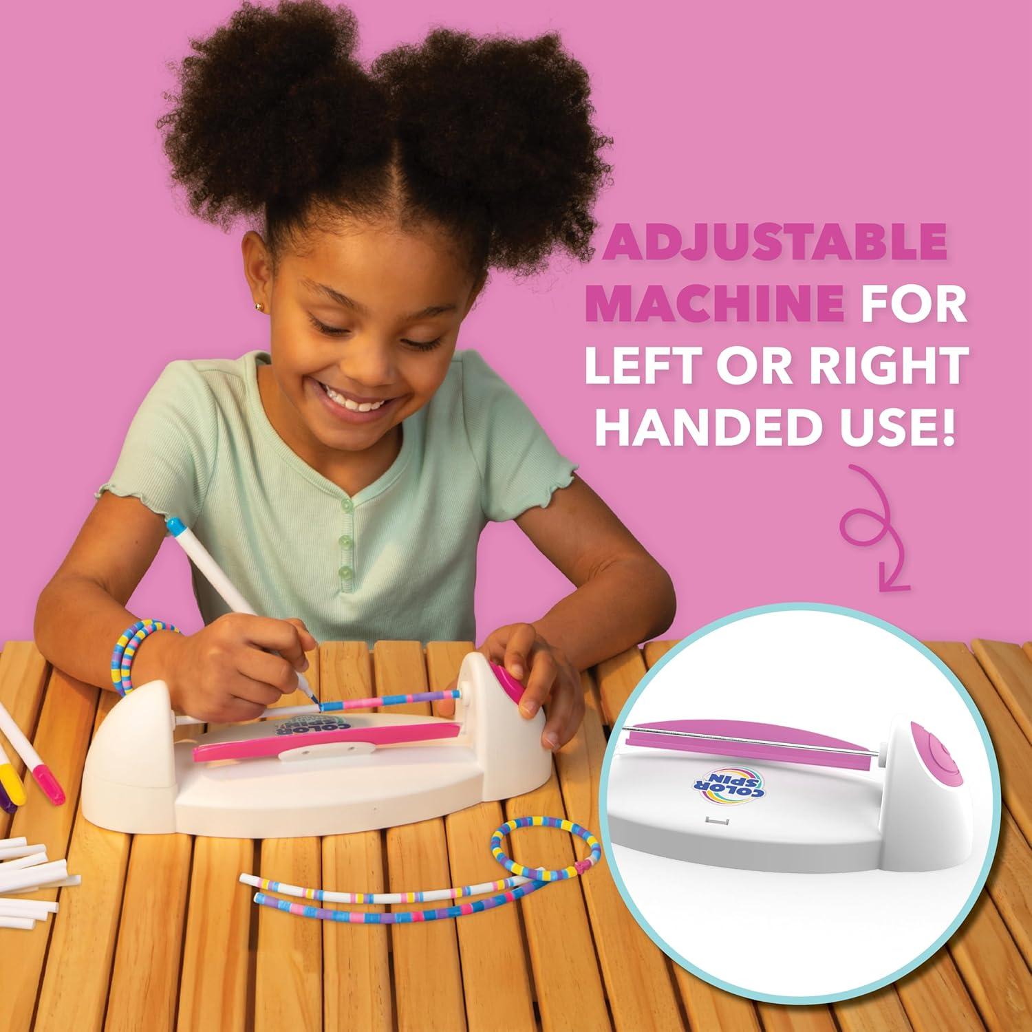 imageLoopdedoo Colorspin Electric Friendship Bracelet Maker Kit  Make Bracelets in Minutes for Birthdays and Friendship Gifts  Make 15 Bracelets Design Markers Included Ages 6Colorspin