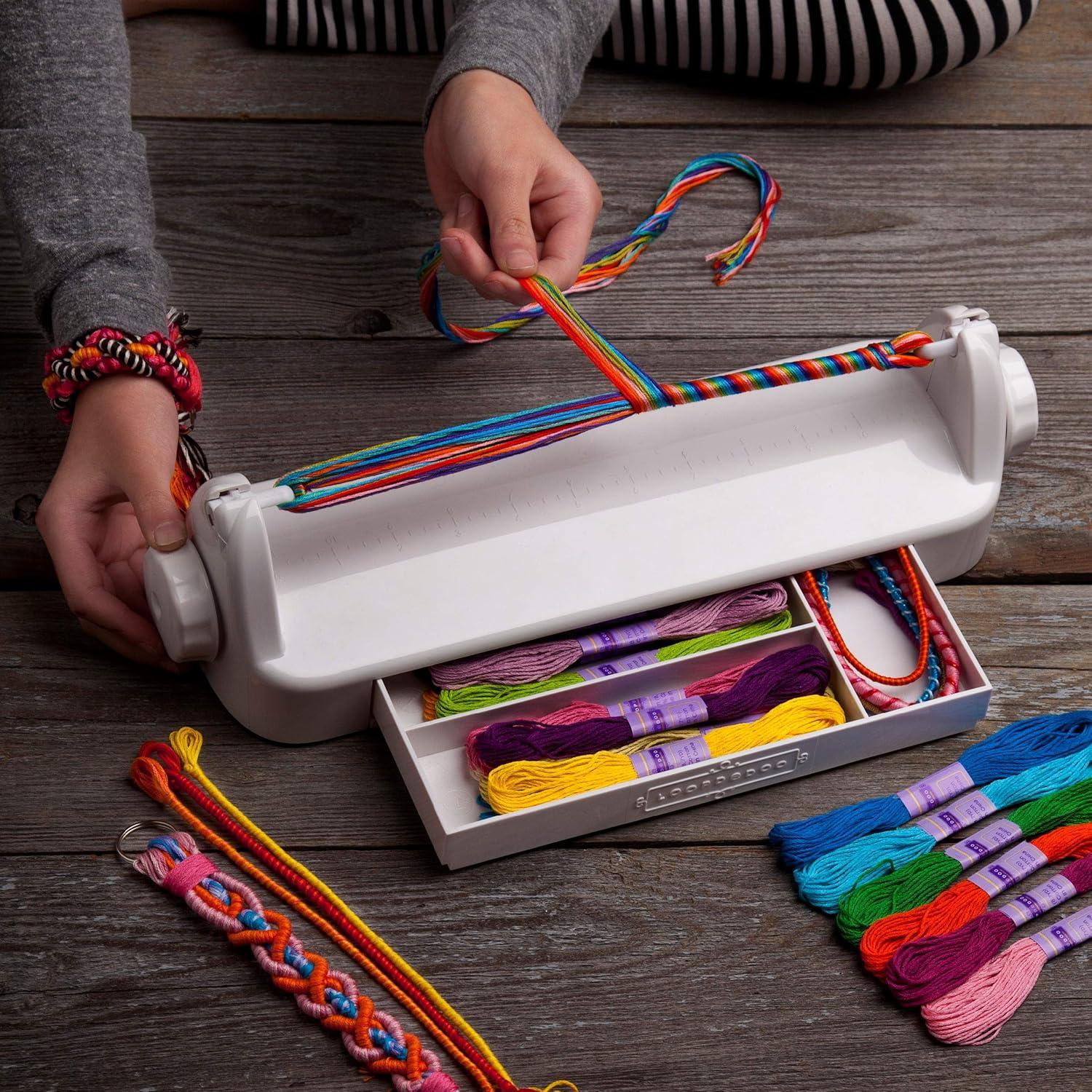 imageLoopdedoo Colorspin Electric Friendship Bracelet Maker Kit  Make Bracelets in Minutes for Birthdays and Friendship Gifts  Make 15 Bracelets Design Markers Included Ages 6Spin