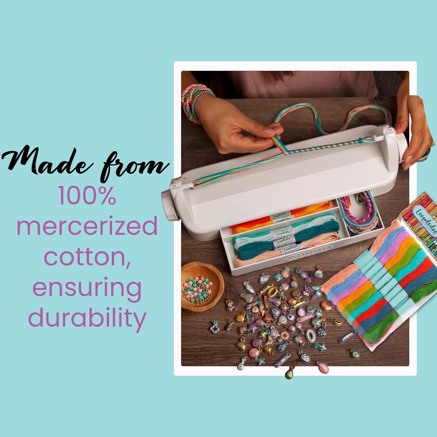 imageLoopdedoo Colorspin Electric Friendship Bracelet Maker Kit  Make Bracelets in Minutes for Birthdays and Friendship Gifts  Make 15 Bracelets Design Markers Included Ages 6Refill