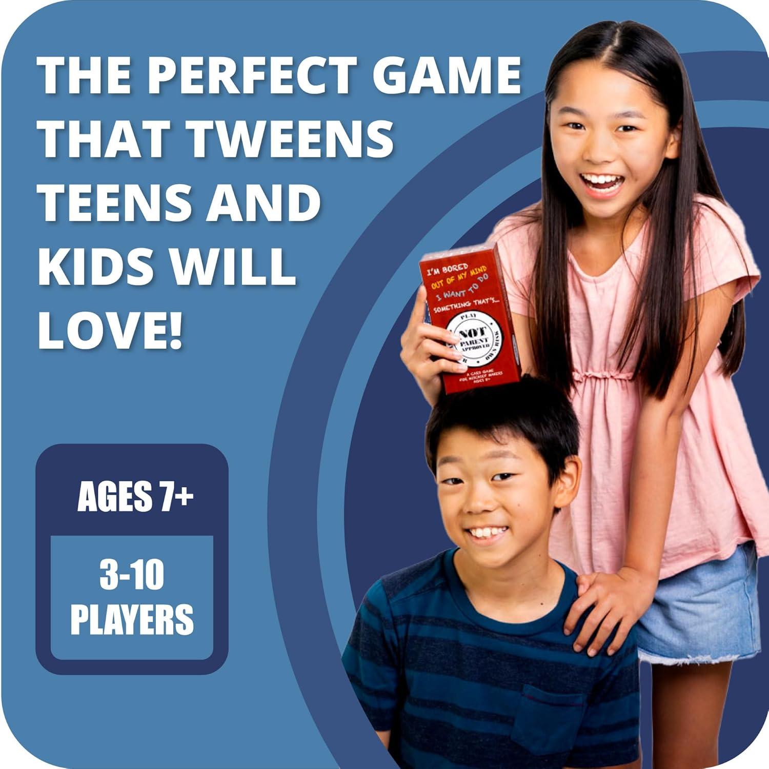 imageNot Parent Approved  The Hilarious Family Game Night Card Game for Kids Teens ampamp Tweens The Perfect Funny Christmas ampamp Birthday Gift for Boys ampamp GirlsA Original Game