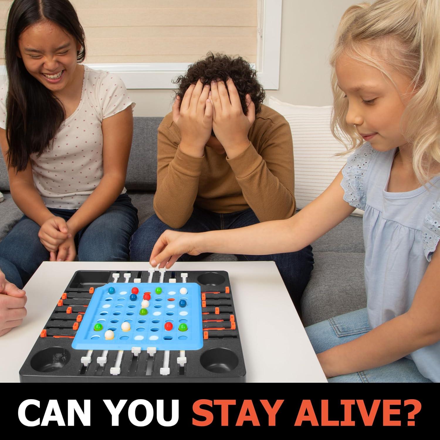 imagePlayMonster Dont Flush The Fish Game  HandEye Coordination Strategy Board Games for Family Game Night for Kids and Adults Easy Assembly Multiplayer Ages 4Stay Alive
