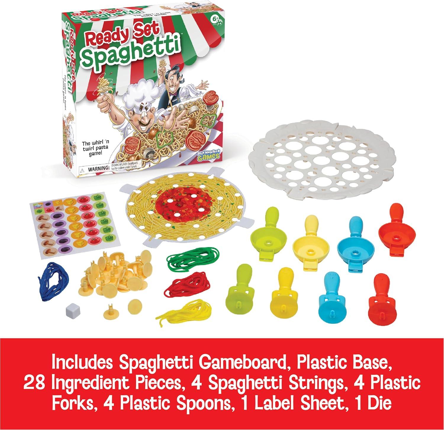imagePlayMonster Ready Set Spaghetti Board Game  Kids Games Family Game MultiPlayer Board Games for Family Night Preschool Toys HandEyeCoordination Game Ages 6Ready Set Spaghetti