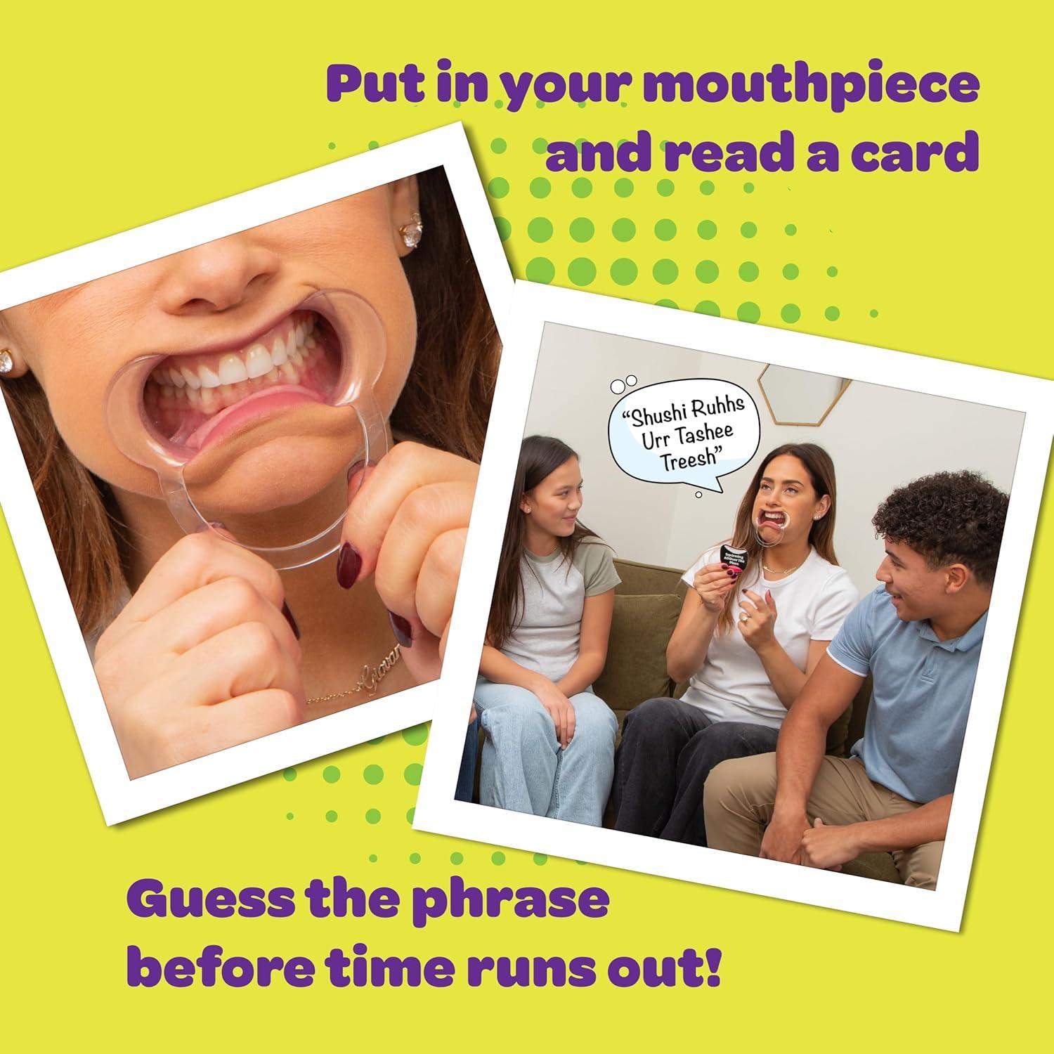 imagePlayMonster Swallow Your Words Card Games  Board Game for Family Game Night Sip It Say It Dont Spray It Multiplayer Game Guess The Phrase Before The Timer Runs Out Ages 8Mouth Off