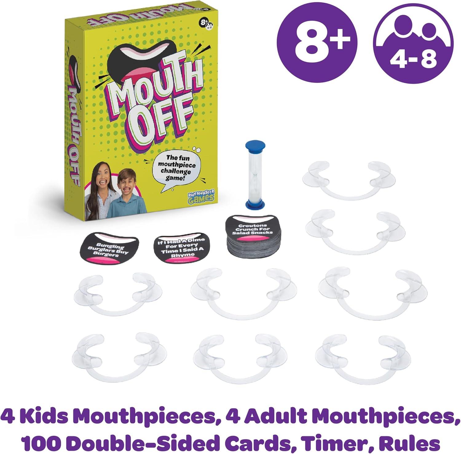 imagePlayMonster Swallow Your Words Card Games  Board Game for Family Game Night Sip It Say It Dont Spray It Multiplayer Game Guess The Phrase Before The Timer Runs Out Ages 8Mouth Off