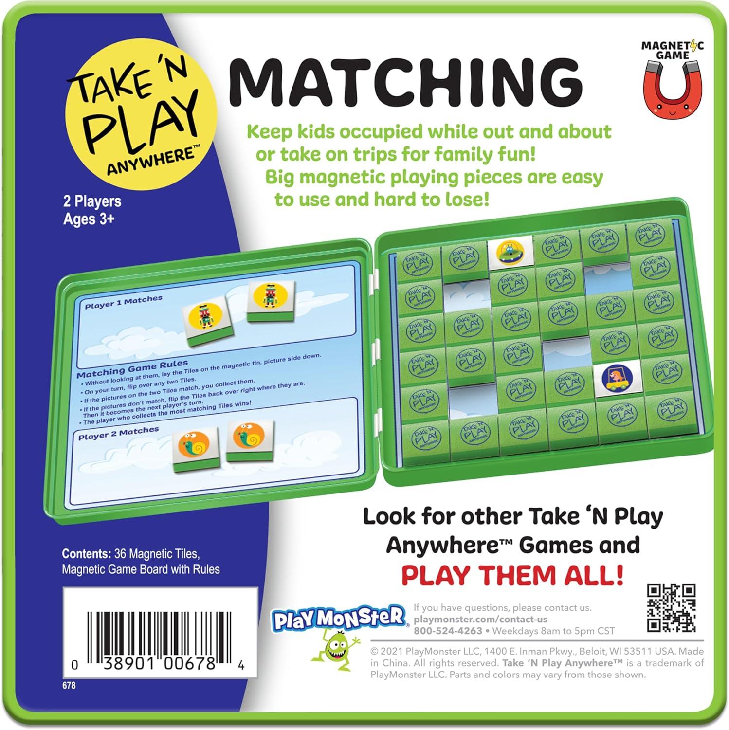 imagePlayMonster Take N Play  Matching Game  Easy to Use Hard to Lose  Fun on the Go Travel Game  For Ages 3