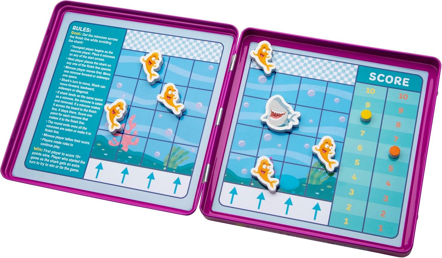 imagePlayMonster Take N Play Anywhere  Checkers  Magnetic Travel Game  Fun on The Go  for Ages 4Sharks N Minnows