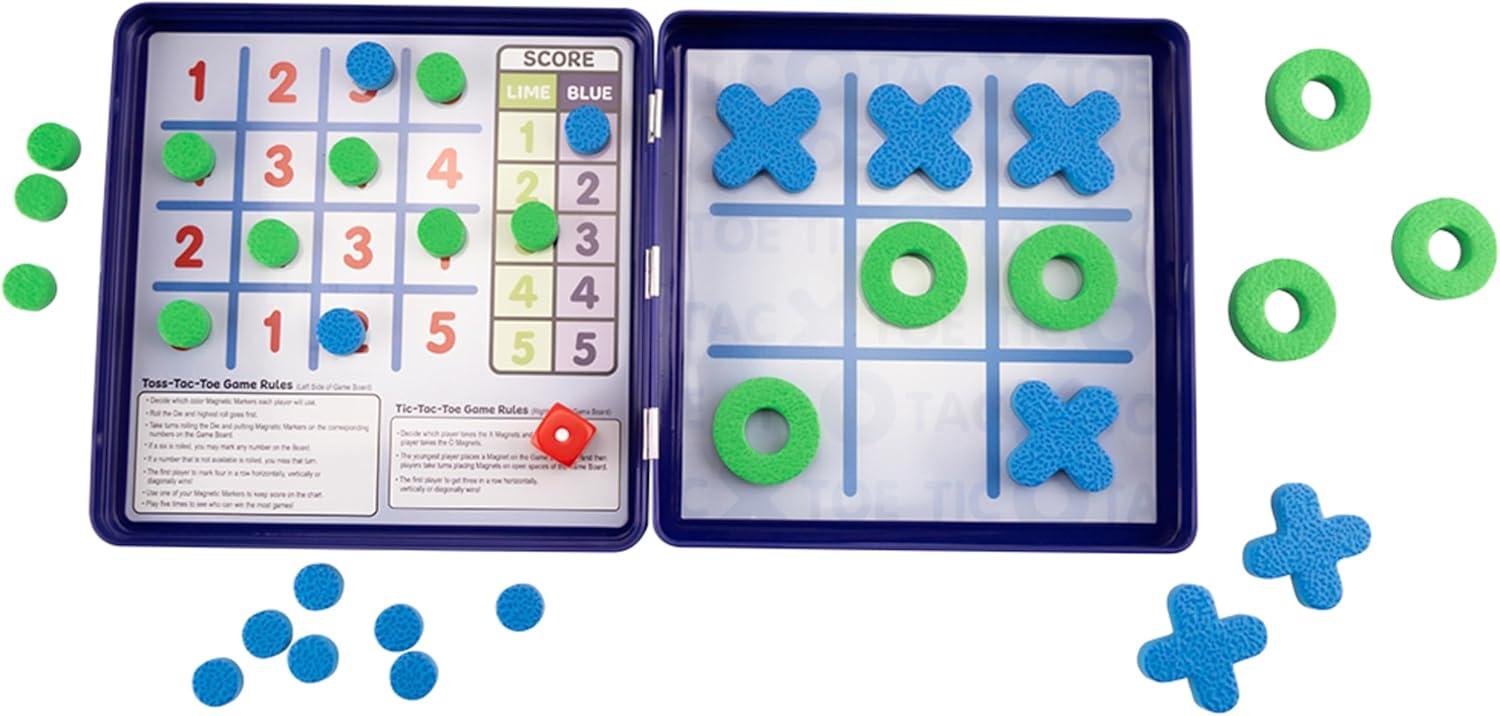 imagePlayMonster Take N Play Anywhere  Checkers  Magnetic Travel Game  Fun on The Go  for Ages 4TicTacToe